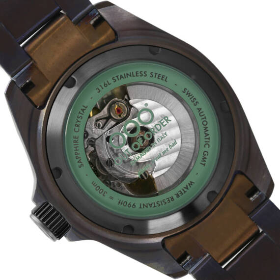Zegarek OUT OF ORDER Trecento Swiss Automatic GMT GREEN